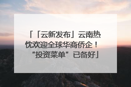 「云新发布」云南热忱欢迎全球华商侨企！“投资菜单”已备好