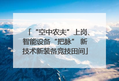 “空中农夫”上岗、智能设备“把脉” 新技术新装备竞技田间