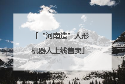 “河南造”人形机器人上线售卖