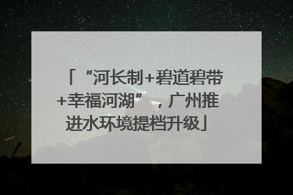 “河长制+碧道碧带+幸福河湖”，广州推进水环境提档升级
