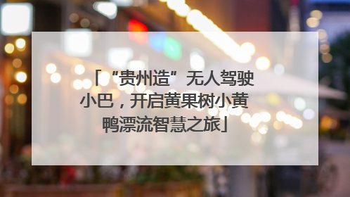 “贵州造”无人驾驶小巴，开启黄果树小黄鸭漂流智慧之旅