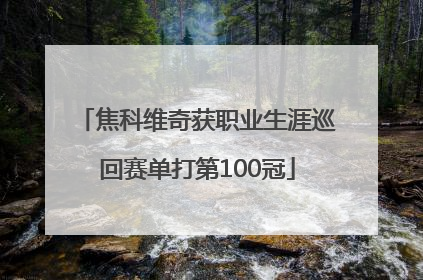 焦科维奇获职业生涯巡回赛单打第100冠