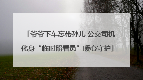 爷爷下车忘带孙儿 公交司机化身“临时照看员”暖心守护