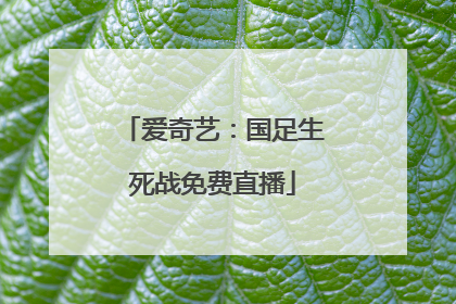 爱奇艺：国足生死战免费直播