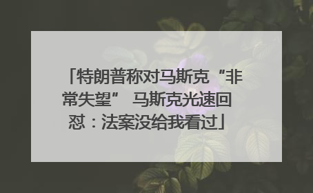 特朗普称对马斯克“非常失望” 马斯克光速回怼：法案没给我看过