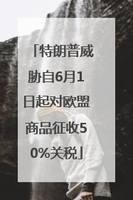 特朗普威胁自6月1日起对欧盟商品征收50%关税