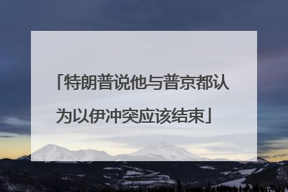 特朗普说他与普京都认为以伊冲突应该结束