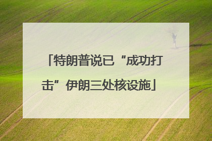 特朗普说已“成功打击”伊朗三处核设施