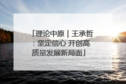 理论中原｜王承哲：坚定信心 开创高质量发展新局面