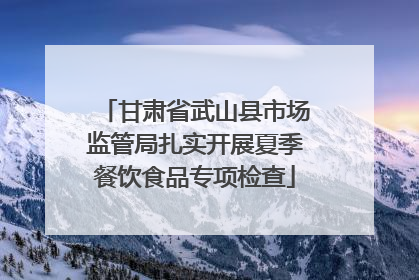 甘肃省武山县市场监管局扎实开展夏季餐饮食品专项检查