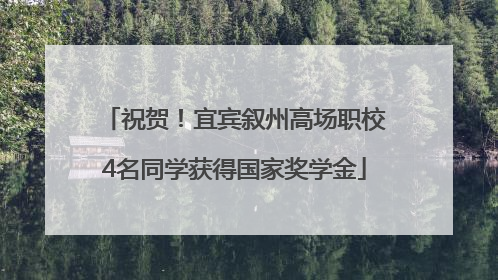 祝贺！宜宾叙州高场职校4名同学获得国家奖学金