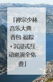 禅宗少林音乐大典：香包 福粽+沉浸式互动巡演全免费