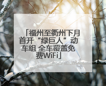 福州至衢州下月首开“绿巨人”动车组 全车覆盖免费WiFi