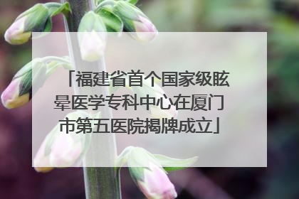 福建省首个国家级眩晕医学专科中心在厦门市第五医院揭牌成立