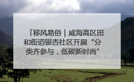 移风易俗｜威海高区田和街道银杏社区开展“分类齐参与，低碳新时尚”垃圾分类主题宣传活动
