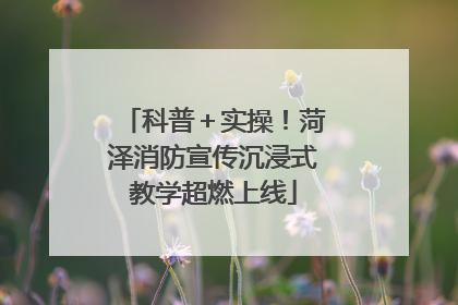 科普＋实操！菏泽消防宣传沉浸式教学超燃上线