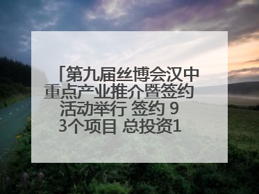 第九届丝博会汉中重点产业推介暨签约活动举行 签约 93个项目 总投资132.23 亿元