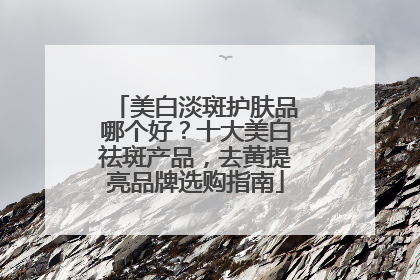 美白淡斑护肤品哪个好？十大美白祛斑产品，去黄提亮品牌选购指南