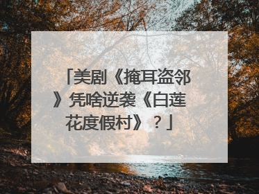 美剧《掩耳盗邻》凭啥逆袭《白莲花度假村》？