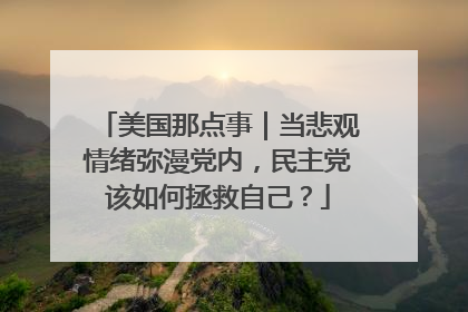 美国那点事｜当悲观情绪弥漫党内，民主党该如何拯救自己？