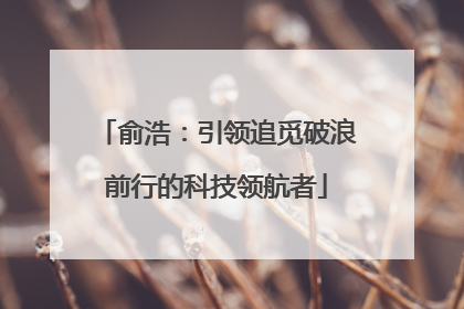 俞浩：引领追觅破浪前行的科技领航者