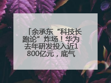 余承东“科技长跑论”炸场！华为去年研发投入近1800亿元，底气何在？