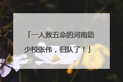 一人救五命的河南籍少校张伟，归队了！