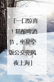 一口惊喜！精酿啤酒节，坐星空版公交兜风夜上海