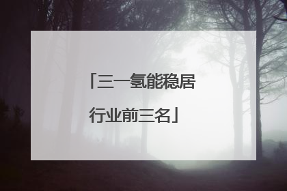 三一氢能稳居行业前三名