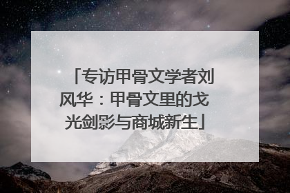 专访甲骨文学者刘风华：甲骨文里的戈光剑影与商城新生