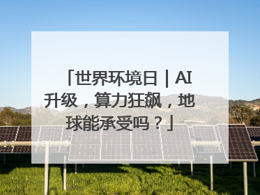 世界环境日｜AI升级，算力狂飙，地球能承受吗？