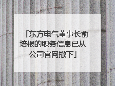 东方电气董事长俞培根的职务信息已从公司官网撤下