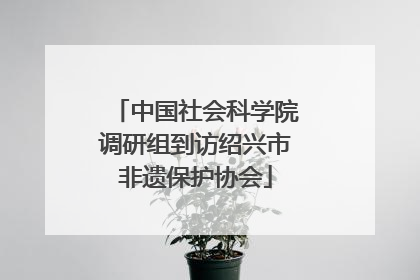 中国社会科学院调研组到访绍兴市非遗保护协会