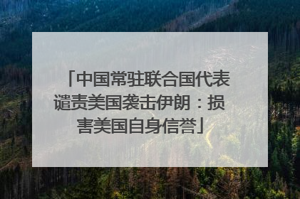 中国常驻联合国代表谴责美国袭击伊朗：损害美国自身信誉