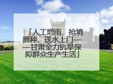 人工增雨、抢墒播种、送水上门——甘肃全力抗旱保障群众生产生活