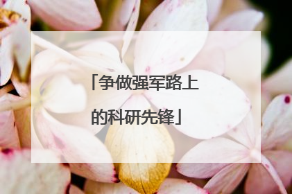 争做强军路上的科研先锋