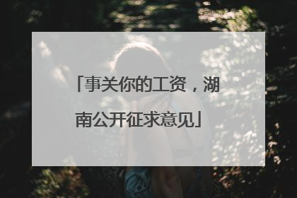 事关你的工资，湖南公开征求意见