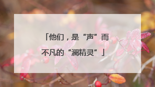他们，是“声”而不凡的“澜精灵”