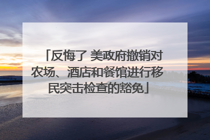 反悔了 美政府撤销对农场、酒店和餐馆进行移民突击检查的豁免