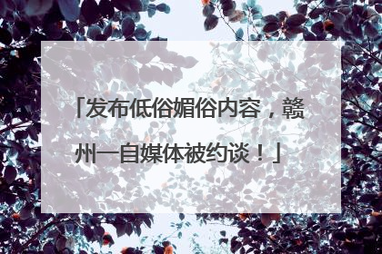 发布低俗媚俗内容，赣州一自媒体被约谈！