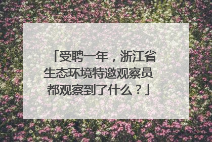 受聘一年，浙江省生态环境特邀观察员都观察到了什么？