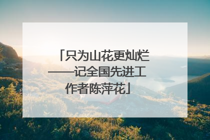 只为山花更灿烂——记全国先进工作者陈萍花