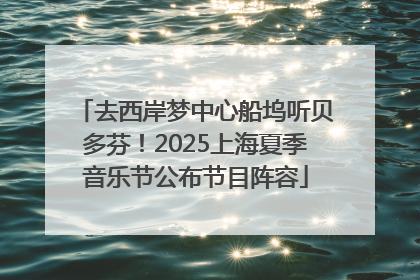 去西岸梦中心船坞听贝多芬！2025上海夏季音乐节公布节目阵容