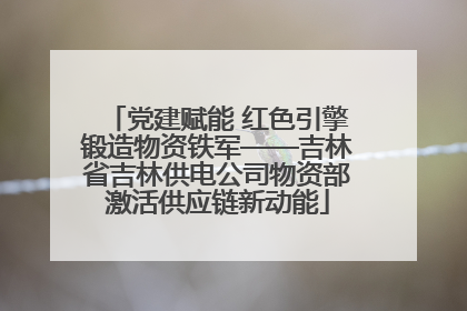 党建赋能 红色引擎锻造物资铁军——吉林省吉林供电公司物资部激活供应链新动能
