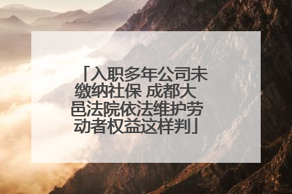 入职多年公司未缴纳社保 成都大邑法院依法维护劳动者权益这样判