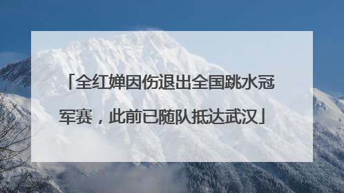 全红婵因伤退出全国跳水冠军赛，此前已随队抵达武汉