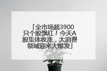 全市场超3900只个股飘红！今天A股集体收涨，大消费领域迎来大爆发