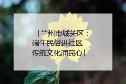 兰州市城关区：端午民俗进社区 传统文化润民心