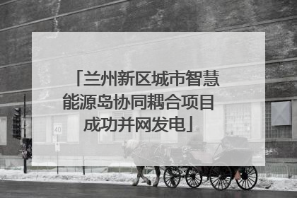 兰州新区城市智慧能源岛协同耦合项目成功并网发电
