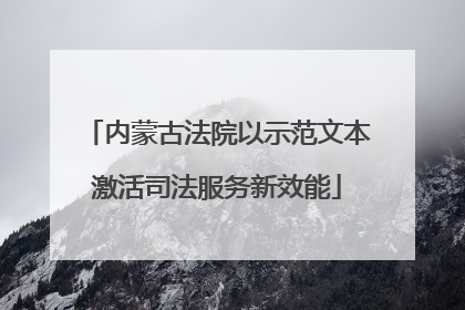 内蒙古法院以示范文本激活司法服务新效能